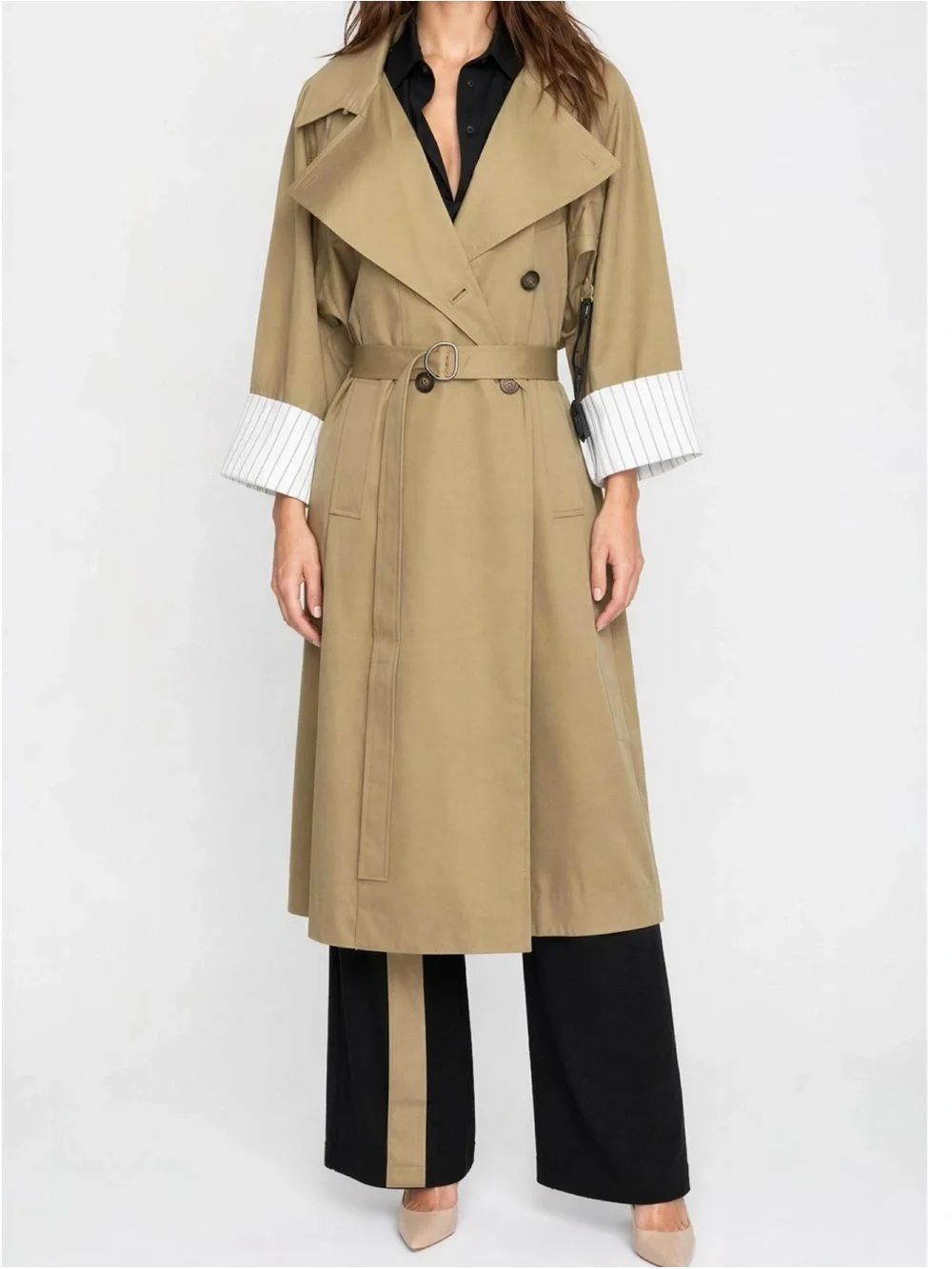 SILK LAUNDRY The Italian Trench Coat, Tan, XL